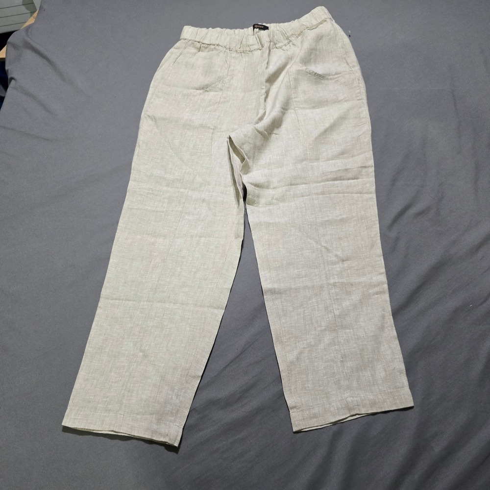 Quince Tapered Ankle Pants Women Size M Flax 100% European Linen LB94201-JDAVN01
